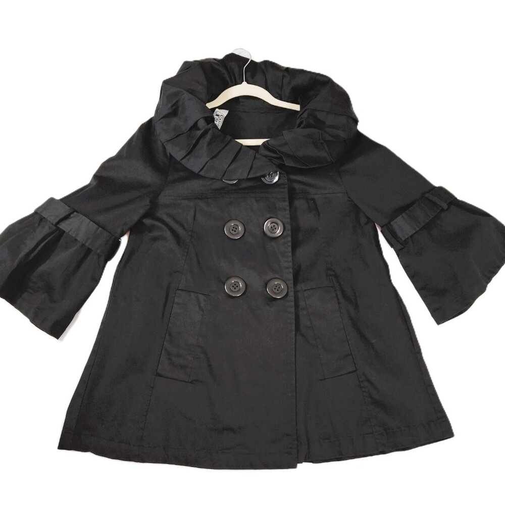 Last Kiss  Babydoll Ruffles Coat With Oversized Pleated Collar Romantic Size M